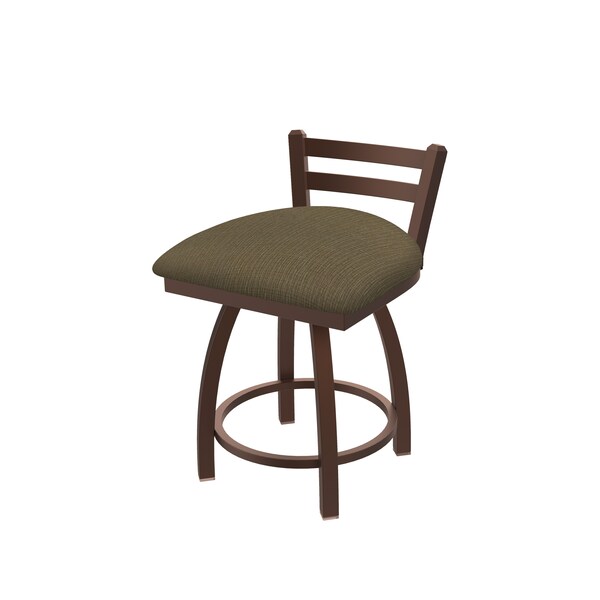 18" Low Back Swivel Vanity Stool, Bronze Finish, Graph Cork Seat